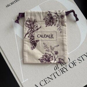 Caudalie Paris Mini Drawstring Bag Floral Cotton Pouch